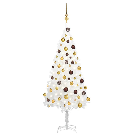 Deluxe Pre-lit Christmas Tree with Ball Set White 47.2"