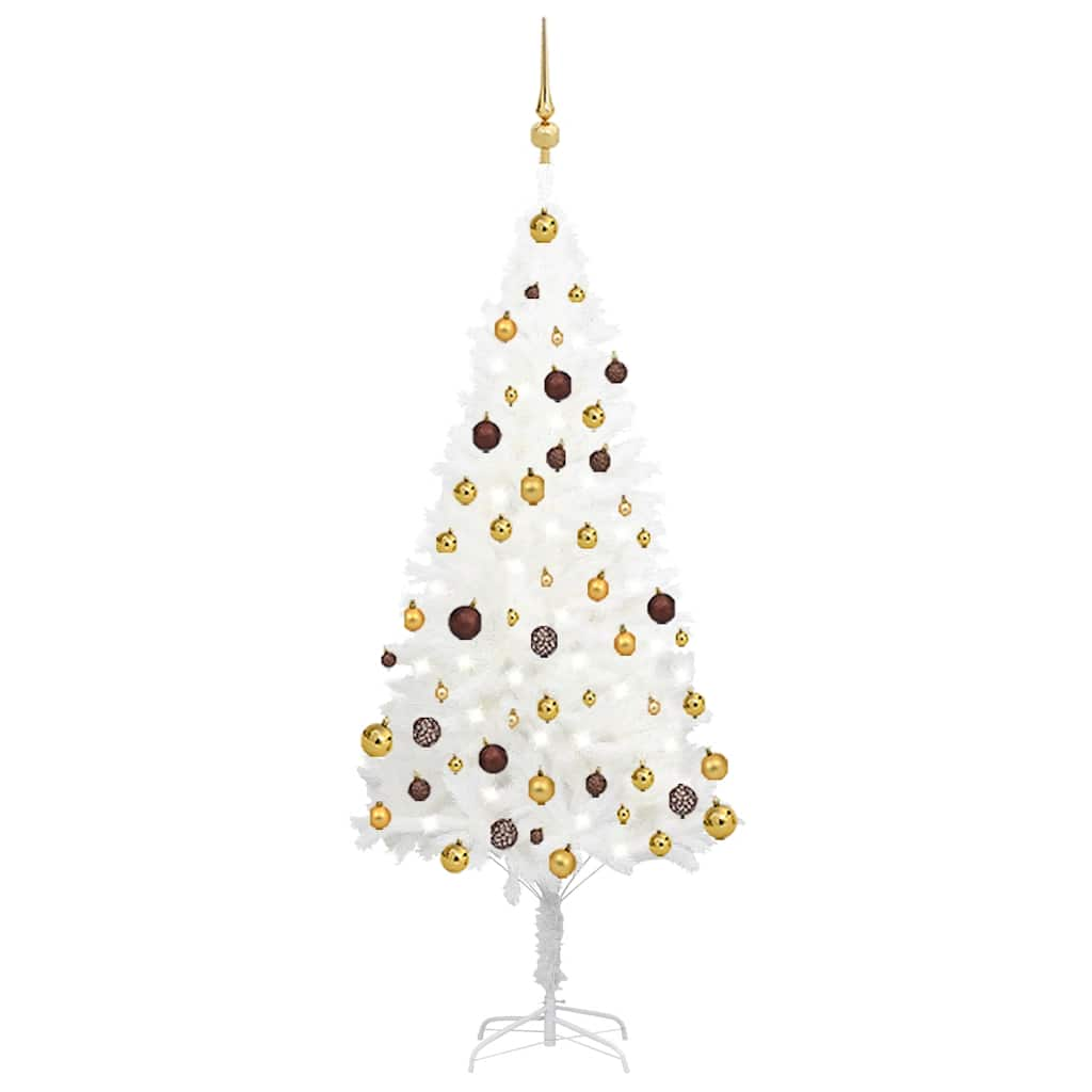 Deluxe Pre-lit Christmas Tree with Ball Set White 59.1"