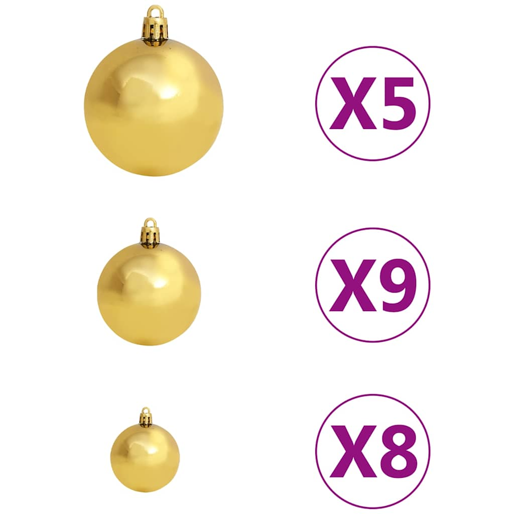 Deluxe Pre-lit Christmas Tree with Ball Set White 59.1"