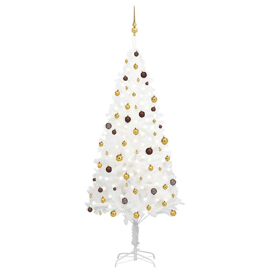 Deluxe Pre-lit Christmas Tree with Ball Set White 94.5"