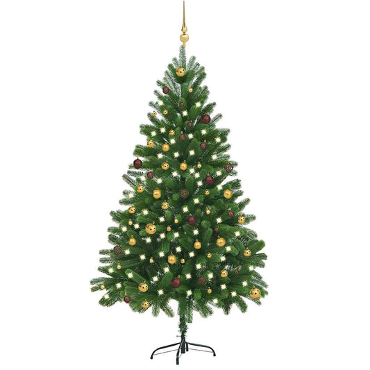 Deluxe Pre-lit Christmas Tree with Ball Set 82.7" Green