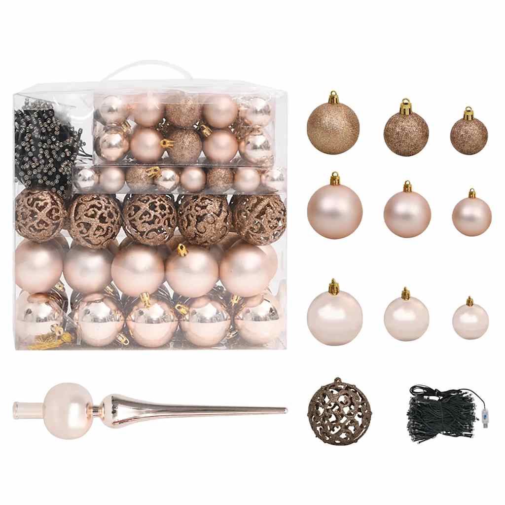 Deluxe Pre-lit Christmas Tree with Ball Set&Pine Cones 94.5"