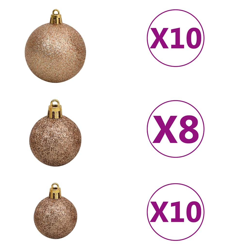 Deluxe Pre-lit Christmas Tree with Ball Set&Pine Cones 94.5"