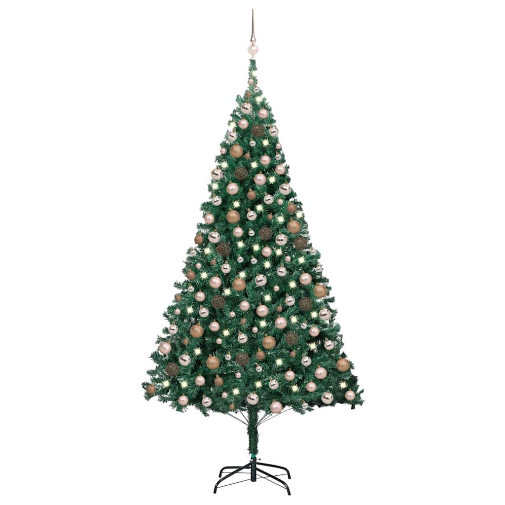 Deluxe Pre-lit Christmas Tree with Ball Set Green 94.5"