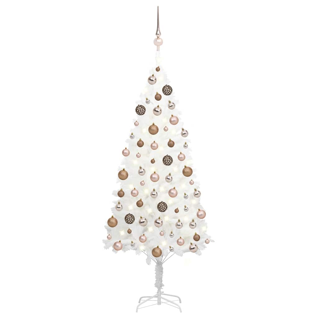 Deluxe Pre-lit Christmas Tree with Ball Set White 47.2"