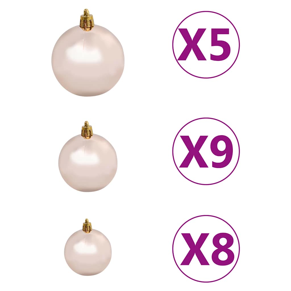 Deluxe Pre-lit Christmas Tree with Ball Set White 47.2"