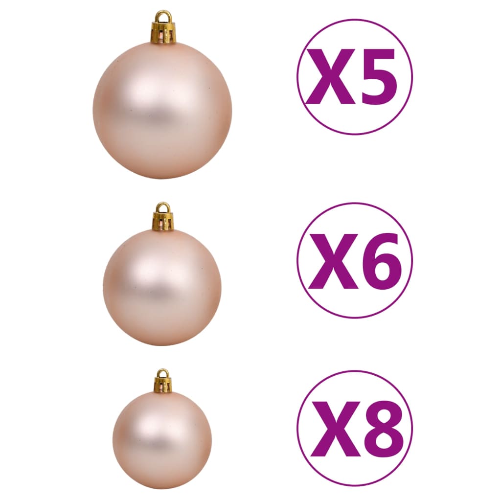 Deluxe Pre-lit Christmas Tree with Ball Set White 59.1"