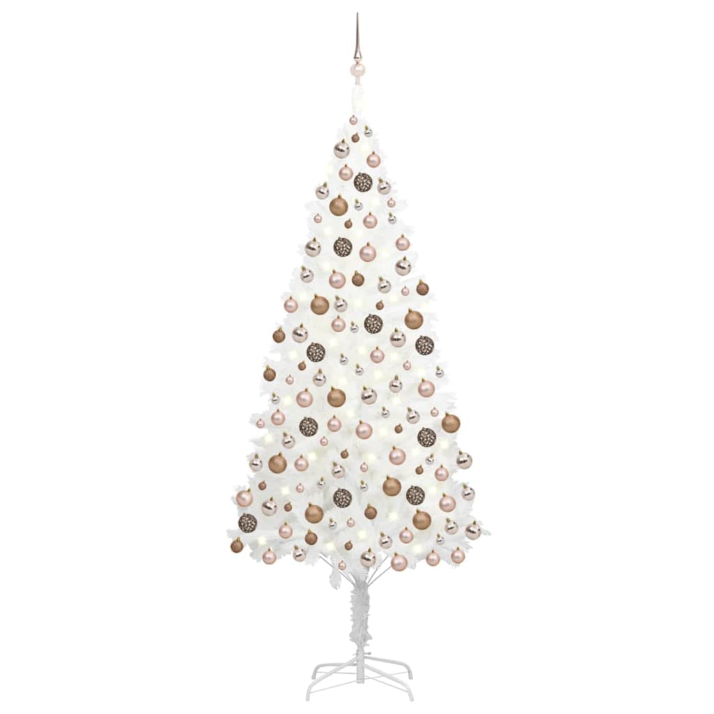 Deluxe Pre-lit Christmas Tree with Ball Set White 94.5"