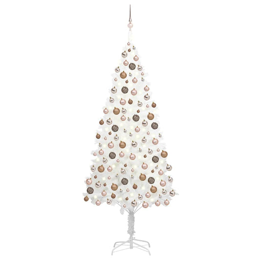 Deluxe Pre-lit Christmas Tree with Ball Set White 94.5"