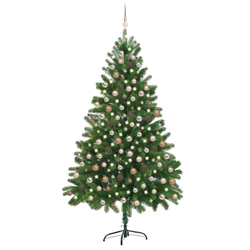 Deluxe Pre-lit Christmas Tree with Ball Set 82.7" Green