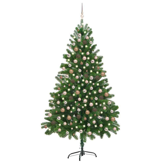 Deluxe Pre-lit Christmas Tree with Ball Set 82.7" Green