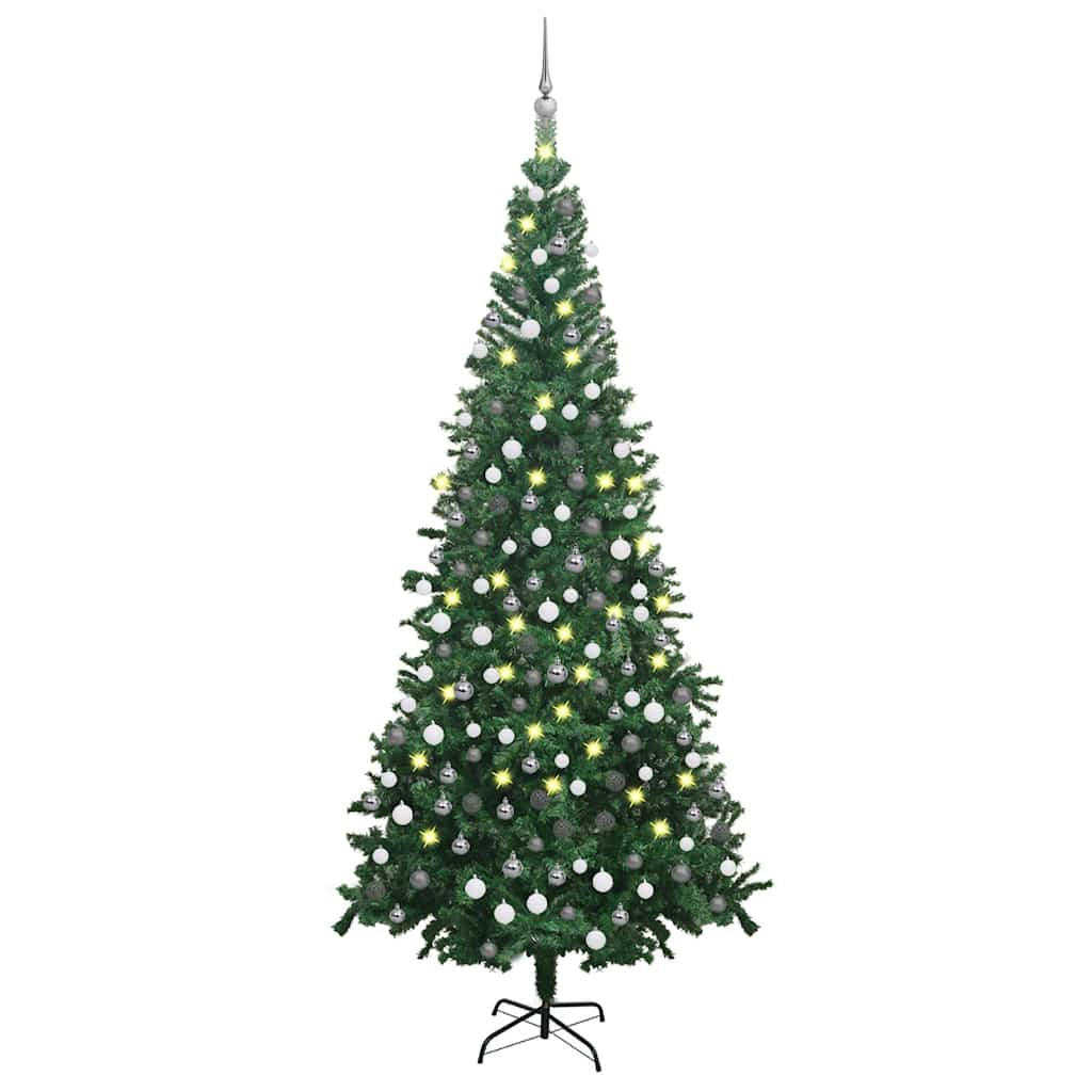 Deluxe  Pre-lit Christmas Tree with Ball Set L 94.5" Green