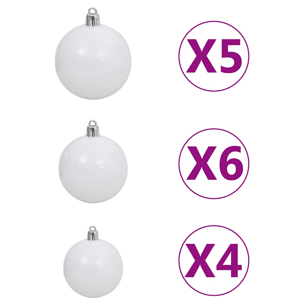 Deluxe Pre-lit Christmas Tree with Ball Set White 59.1"