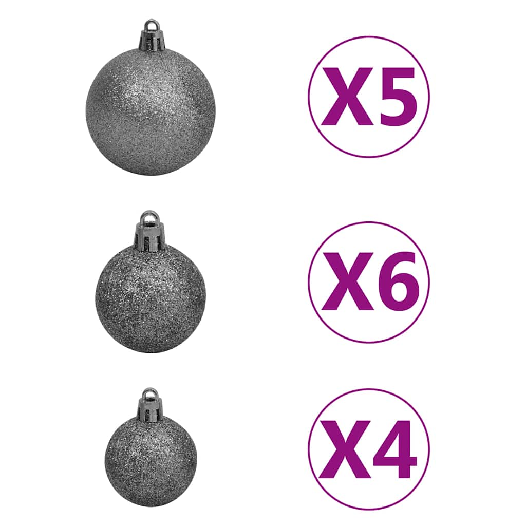 Deluxe Pre-lit Christmas Tree with Ball Set White 70.9"