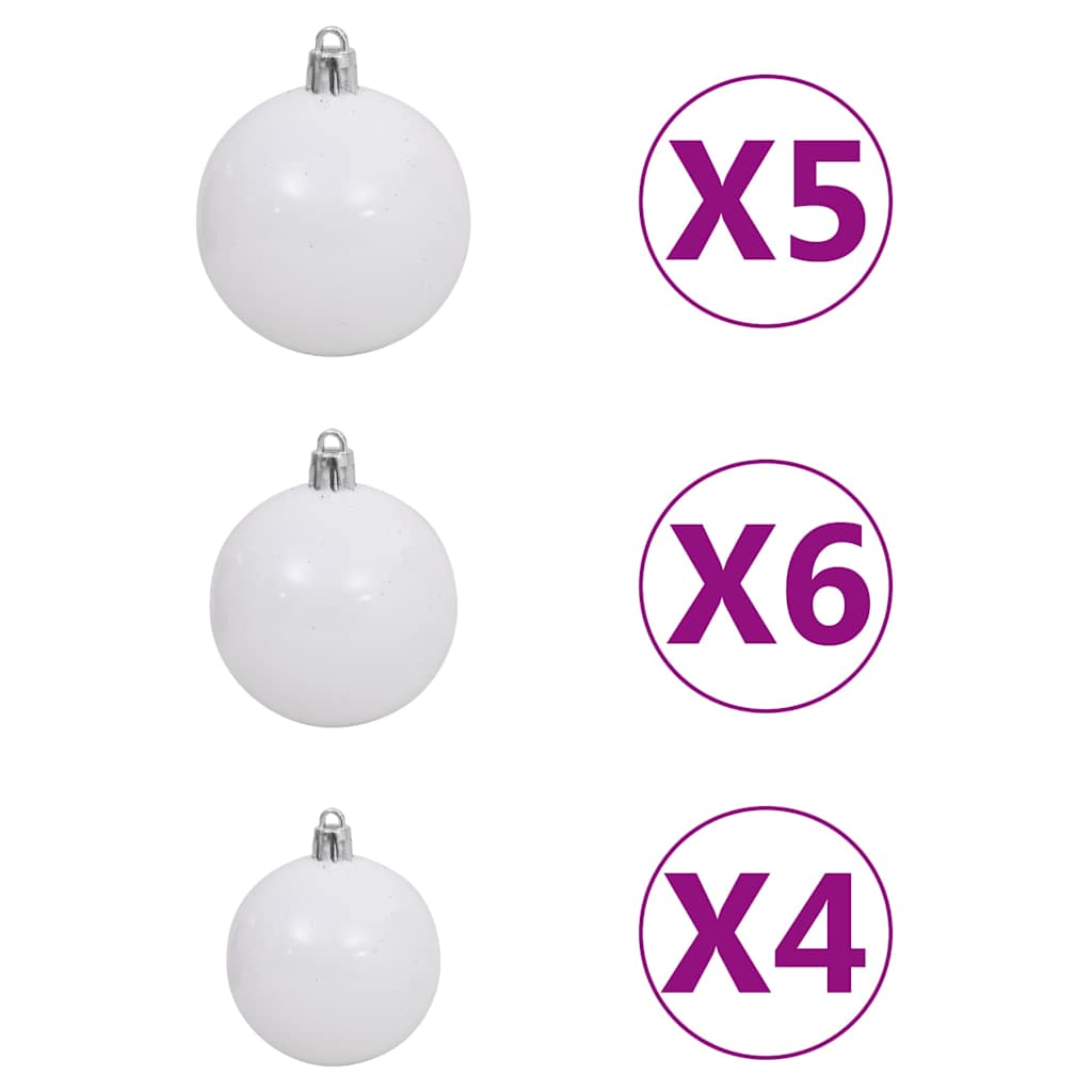 Deluxe Pre-lit Christmas Tree with Ball Set White 70.9"