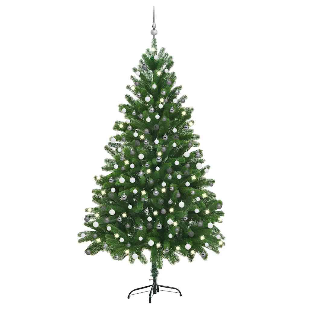 Deluxe Pre-lit Christmas Tree with Ball Set 82.7" Green