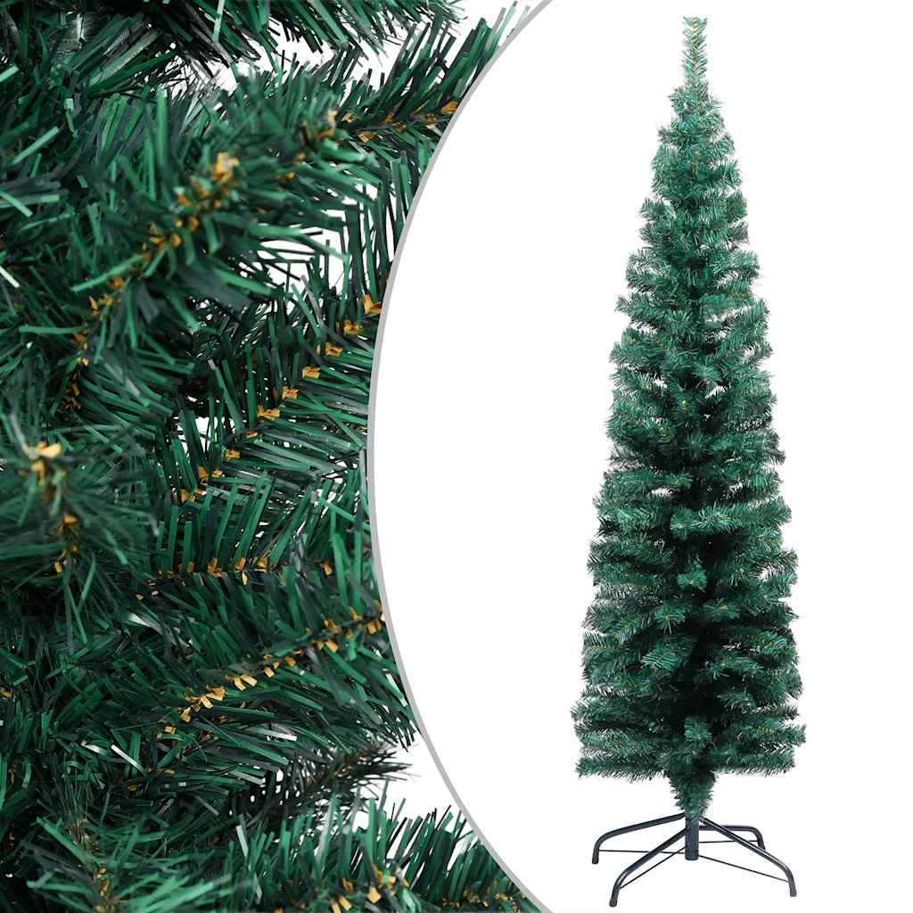 Slim Deluxe Pre-lit Christmas Tree with Ball Set Green 82.7"