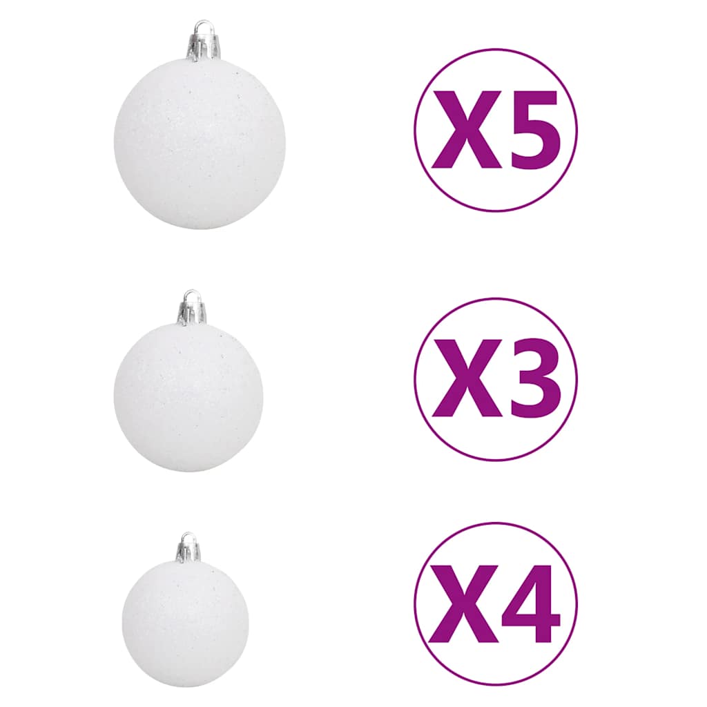 Deluxe Christmas Tree LED&Ball Set&Flocked Snow 70.9" PVC&PE