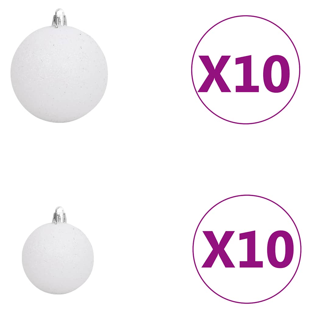 Deluxe Christmas Tree LED&Ball Set&Flocked Snow 94.5" PVC&PE