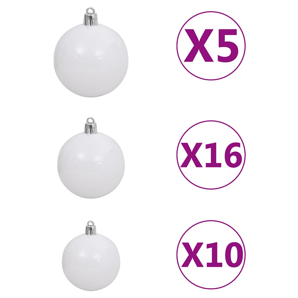 Deluxe Christmas Tree LED&Ball Set&Flocked Snow 94.5" PVC&PE