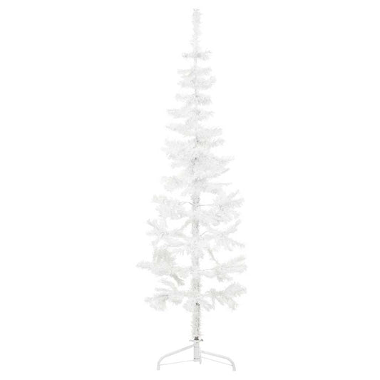 Slim Artificial Half Christmas Tree with Stand White 4 ft