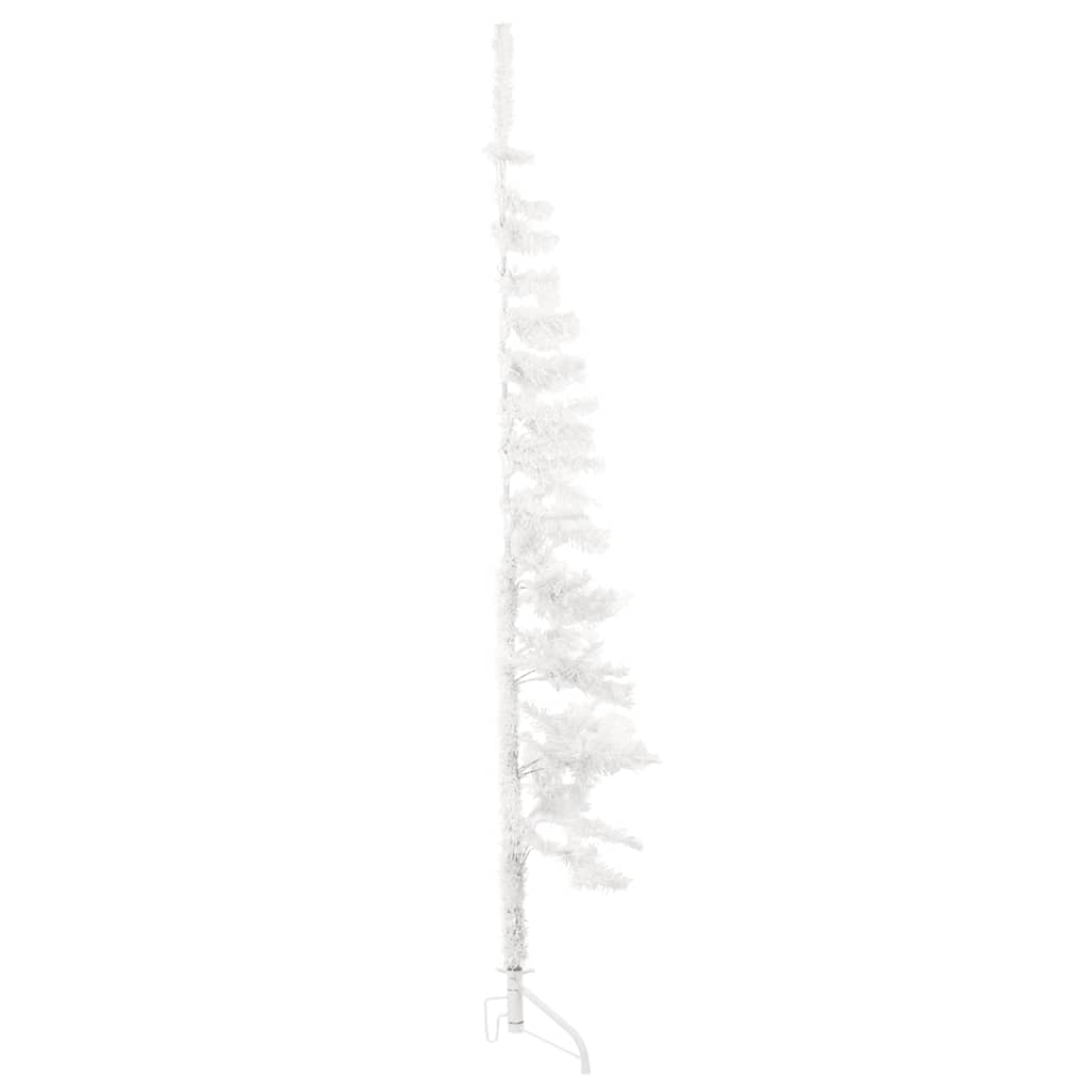 Slim Artificial Half Christmas Tree with Stand White 4 ft