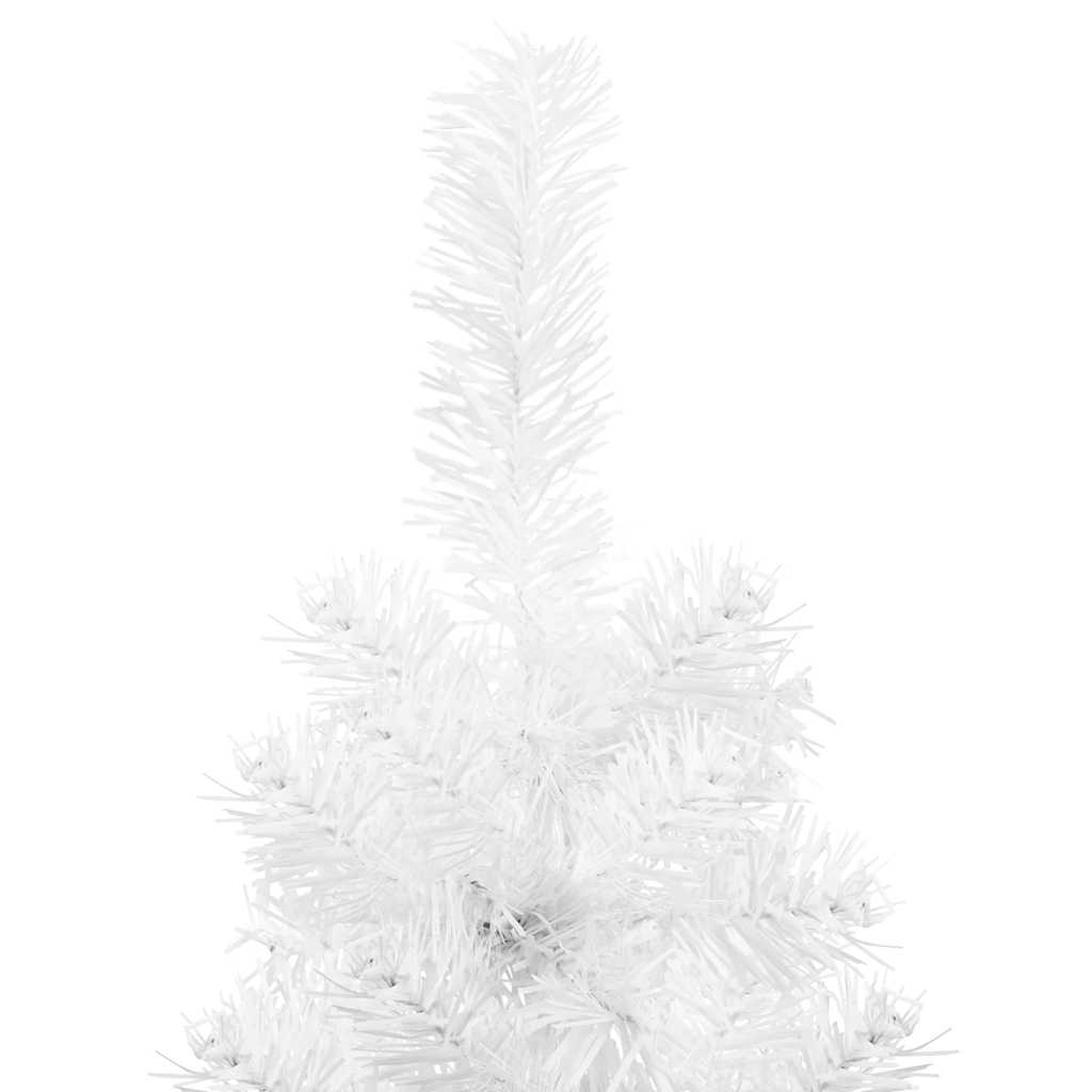 Slim Artificial Half Christmas Tree with Stand White 4 ft