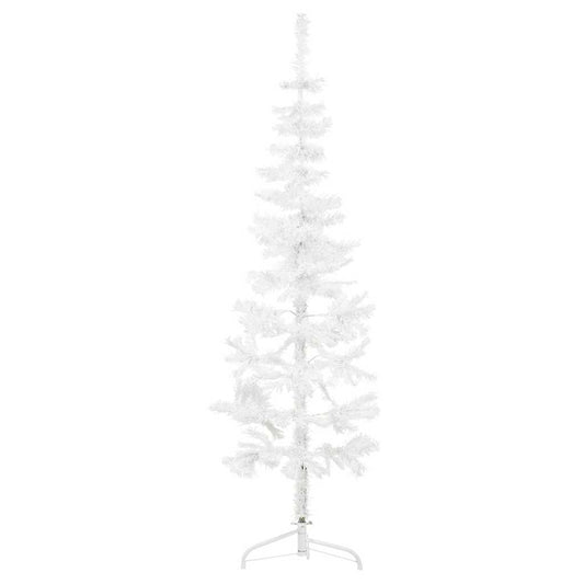 Slim Artificial Half Christmas Tree with Stand White 6 ft