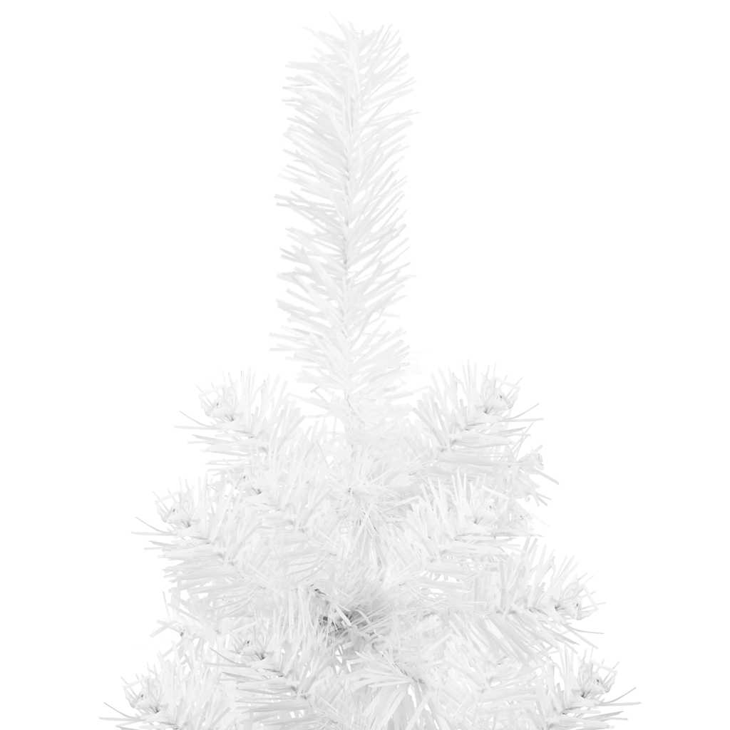 Slim Artificial Half Christmas Tree with Stand White 7 ft