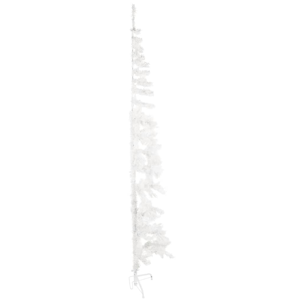 Slim Artificial Half Christmas Tree with Stand White 8 ft