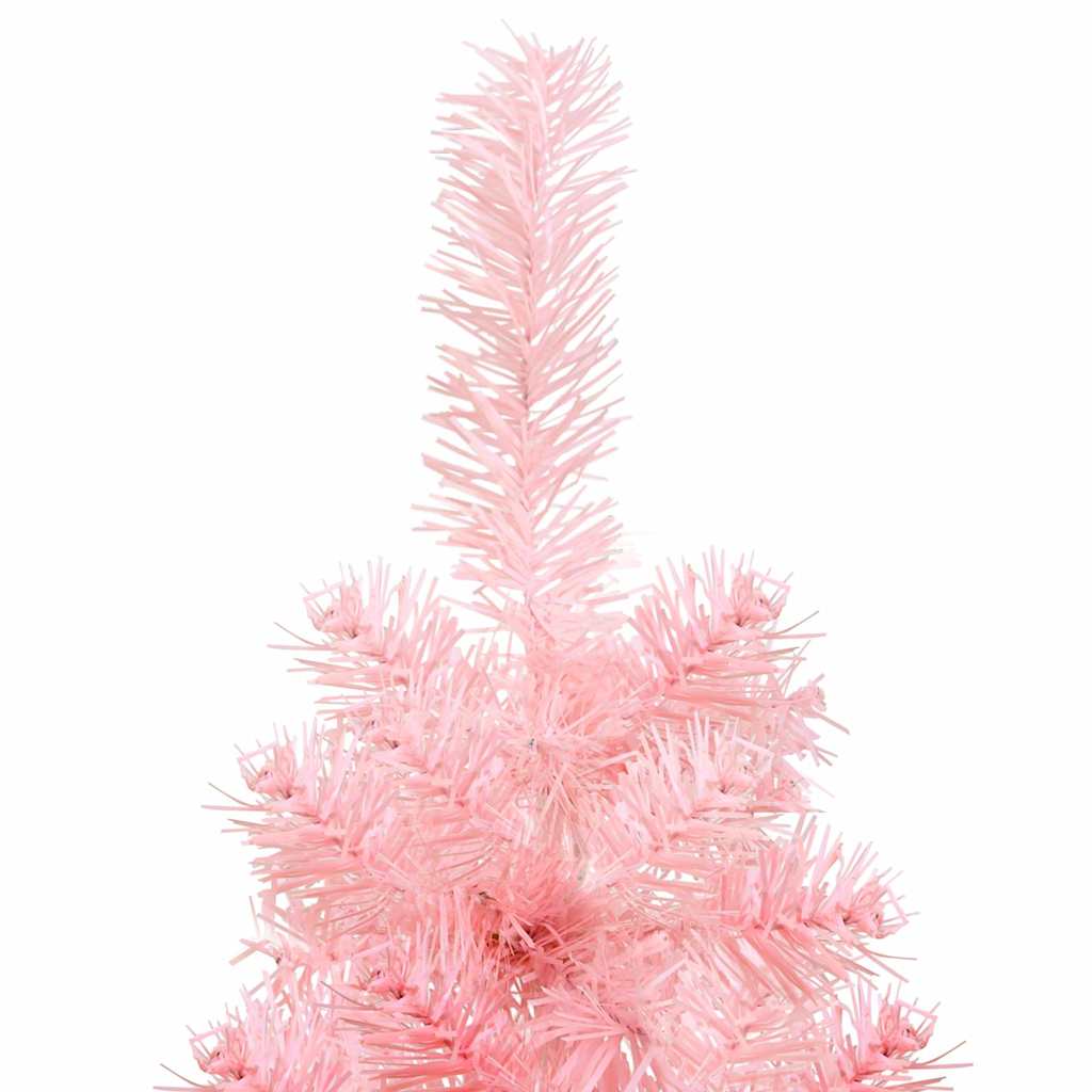 Slim Artificial Half Christmas Tree with Stand Pink 6 ft