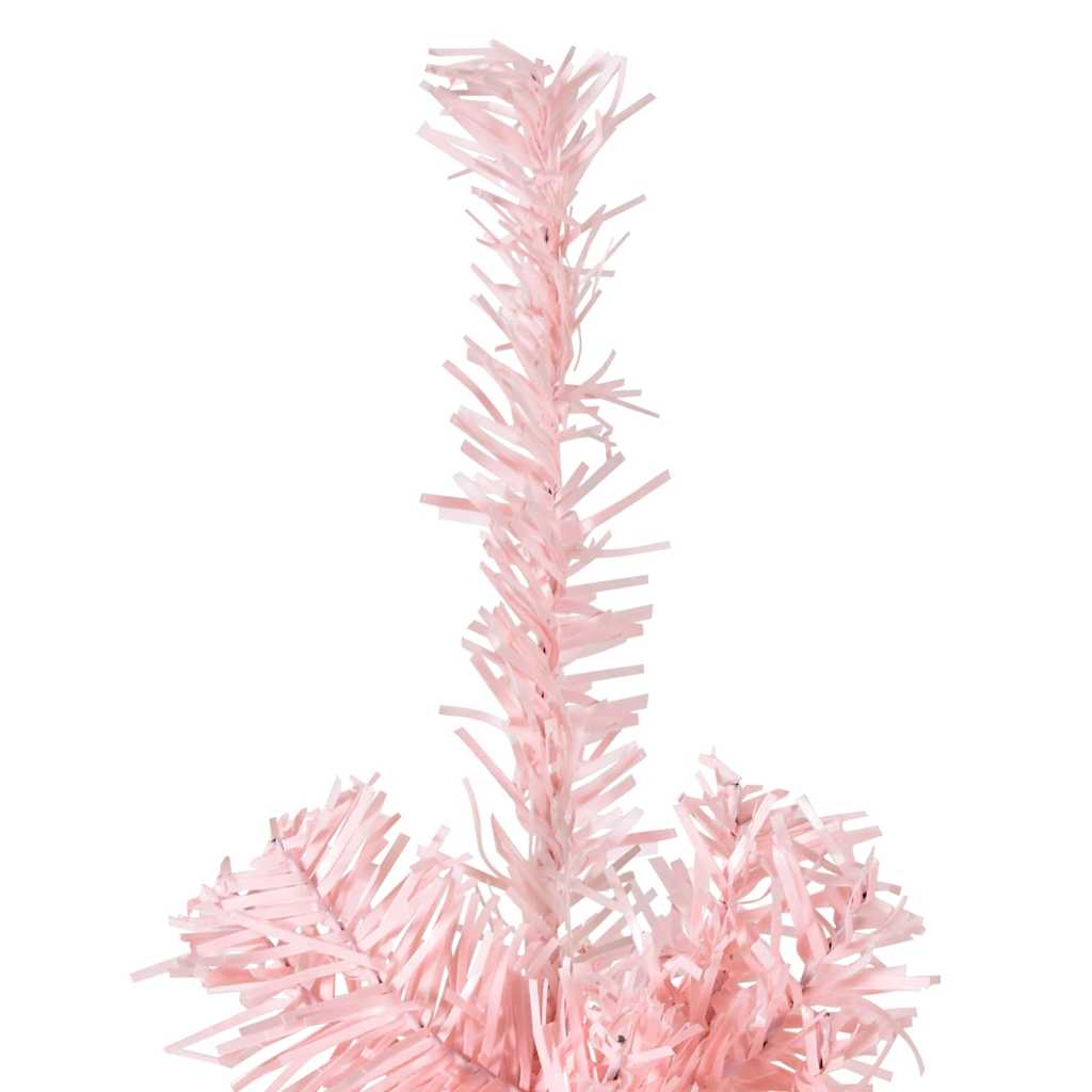 Slim Artificial Half Christmas Tree with Stand Pink 8 ft