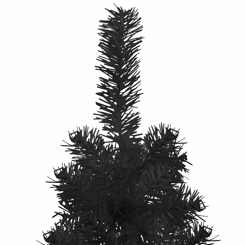 Slim Artificial Half Christmas Tree with Stand Black 4 ft