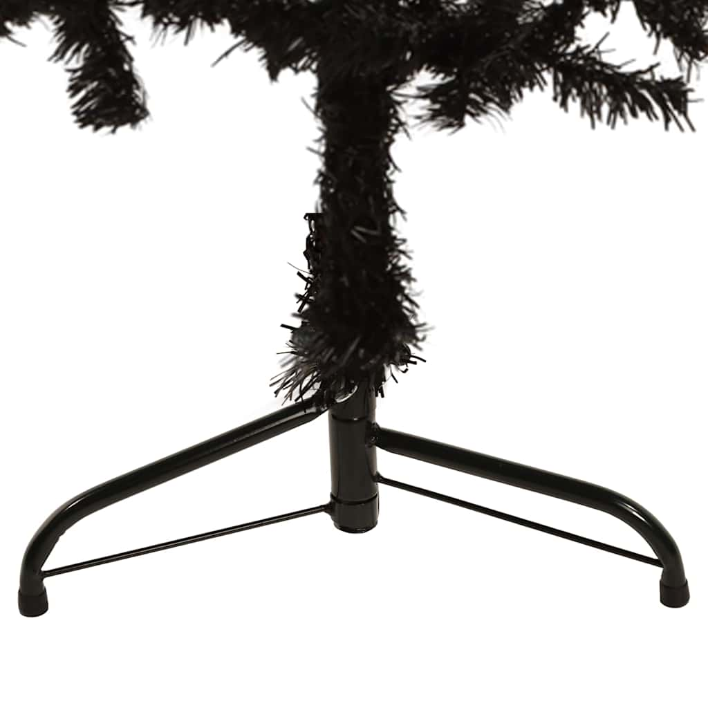 Slim Artificial Half Christmas Tree with Stand Black 4 ft