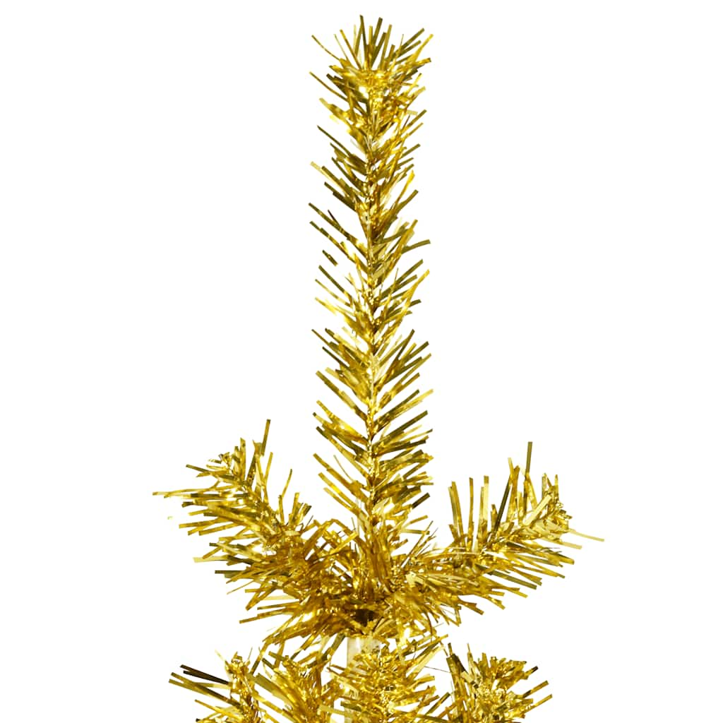 Slim Artificial Half Christmas Tree with Stand Gold 4 ft