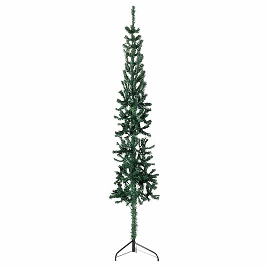 Slim Artificial Half Christmas Tree with Stand Green 5 ft