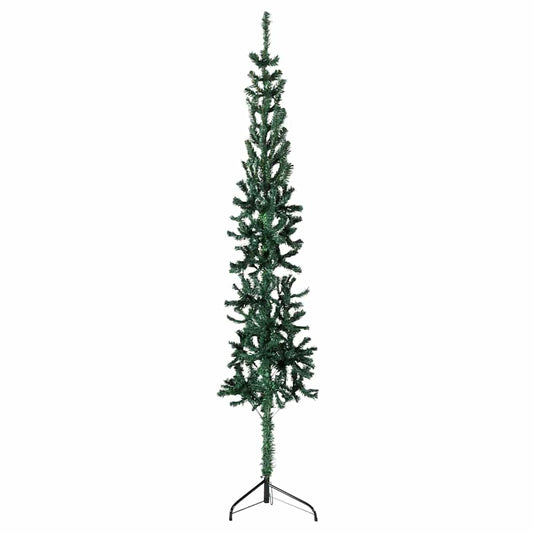 Slim Artificial Half Christmas Tree with Stand Green 6 ft