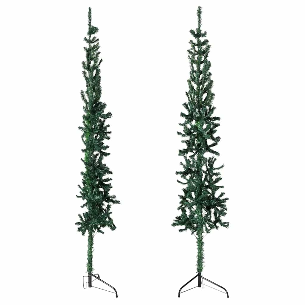 Slim Artificial Half Christmas Tree with Stand Green 6 ft