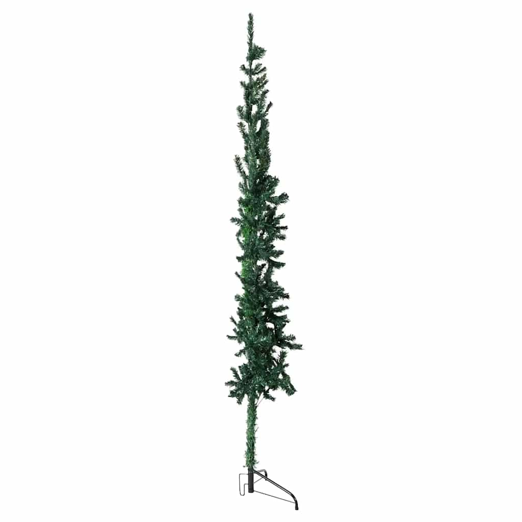 Slim Artificial Half Christmas Tree with Stand Green 7 ft