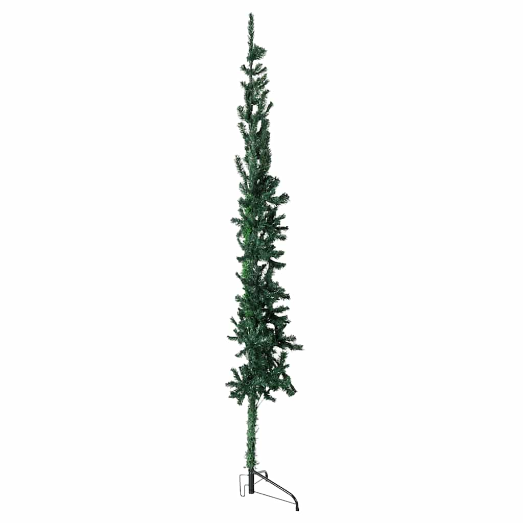 Slim Artificial Half Christmas Tree with Stand Green 8 ft