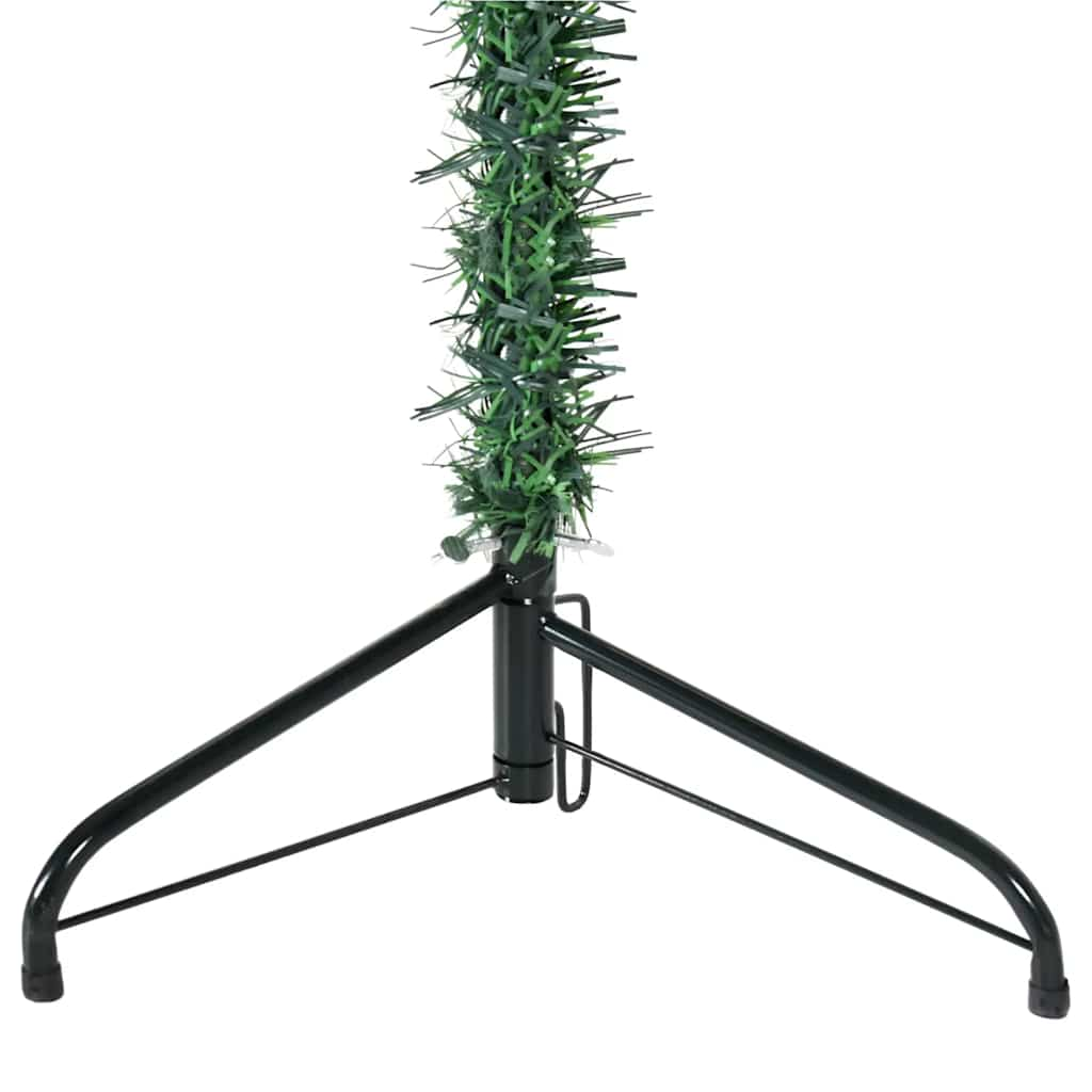 Slim Artificial Half Christmas Tree with Stand Green 8 ft