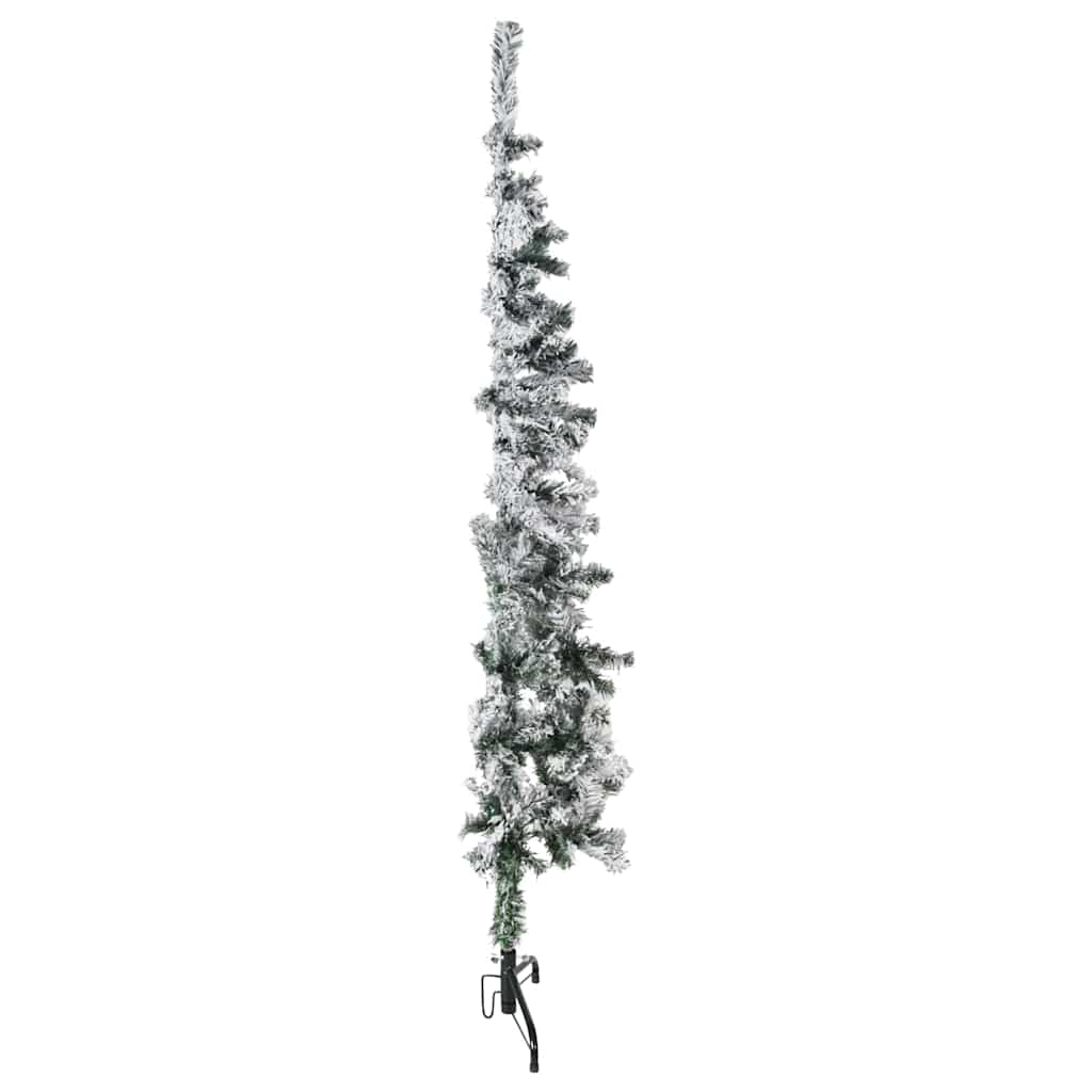 Slim Artificial Half Christmas Tree with Flocked Snow 5 ft