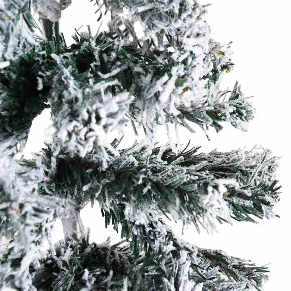 Slim Artificial Half Christmas Tree with Flocked Snow 5 ft