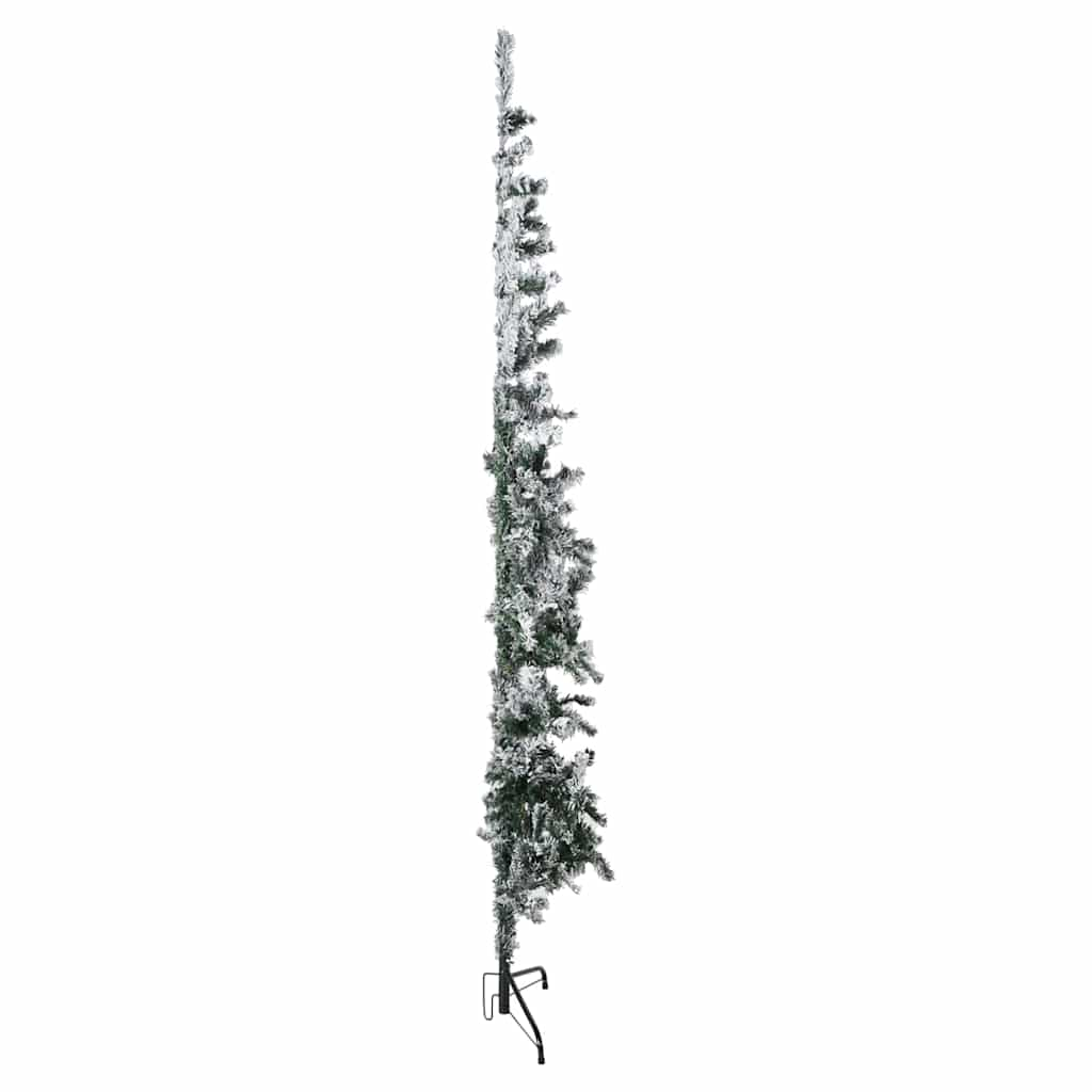 Slim Artificial Half Christmas Tree with Flocked Snow 6 ft