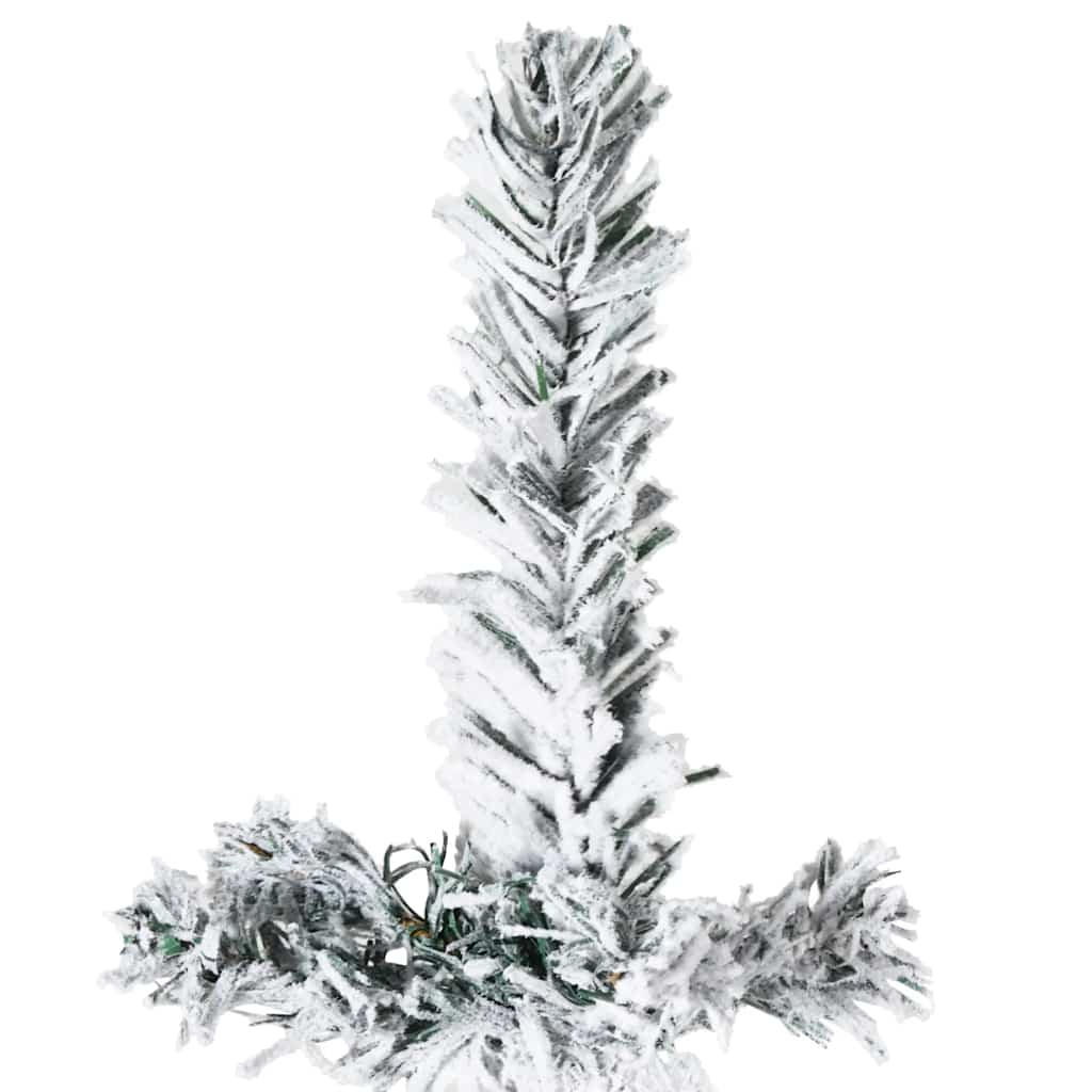 Slim Artificial Half Christmas Tree with Flocked Snow 6 ft