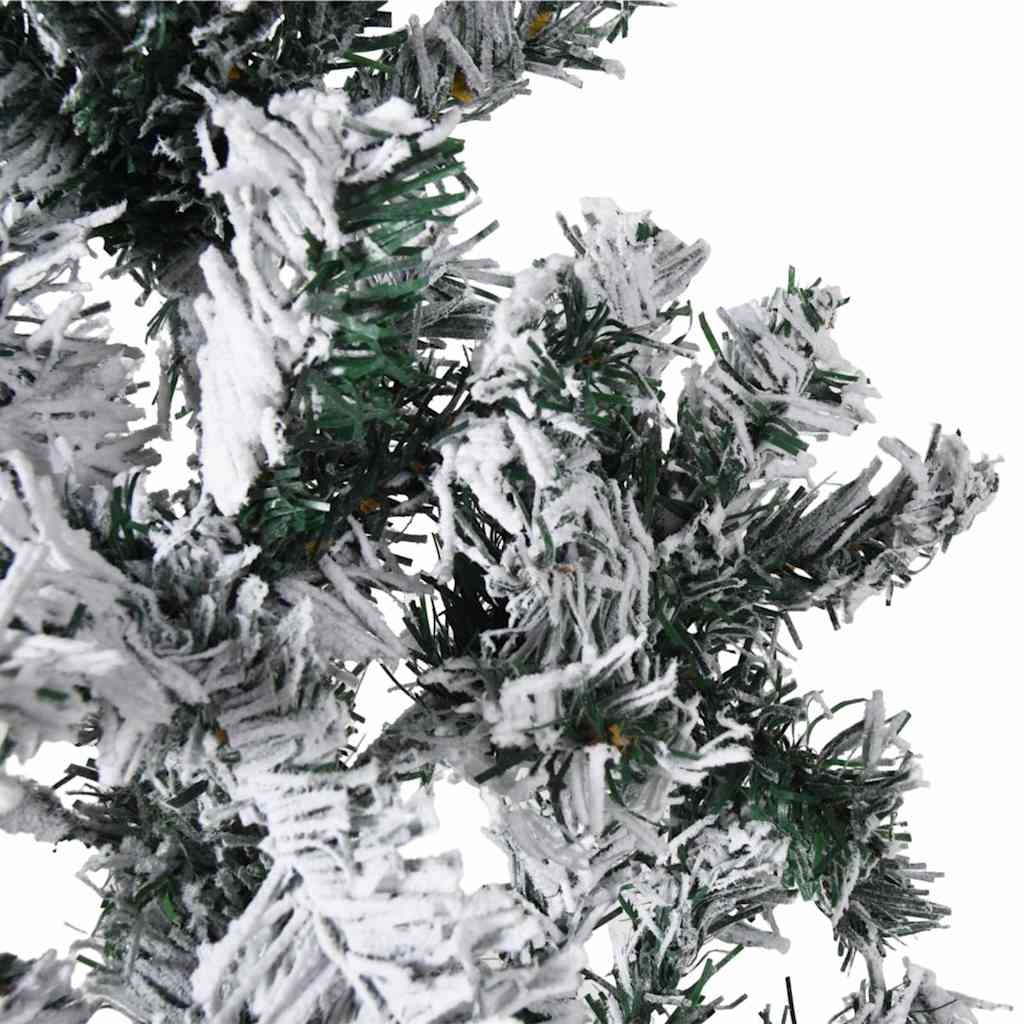 Slim Artificial Half Christmas Tree with Flocked Snow 6 ft