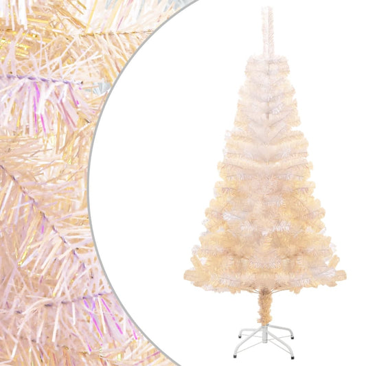 Artificial Christmas Tree with Iridescent Tips White 4 ft PVC