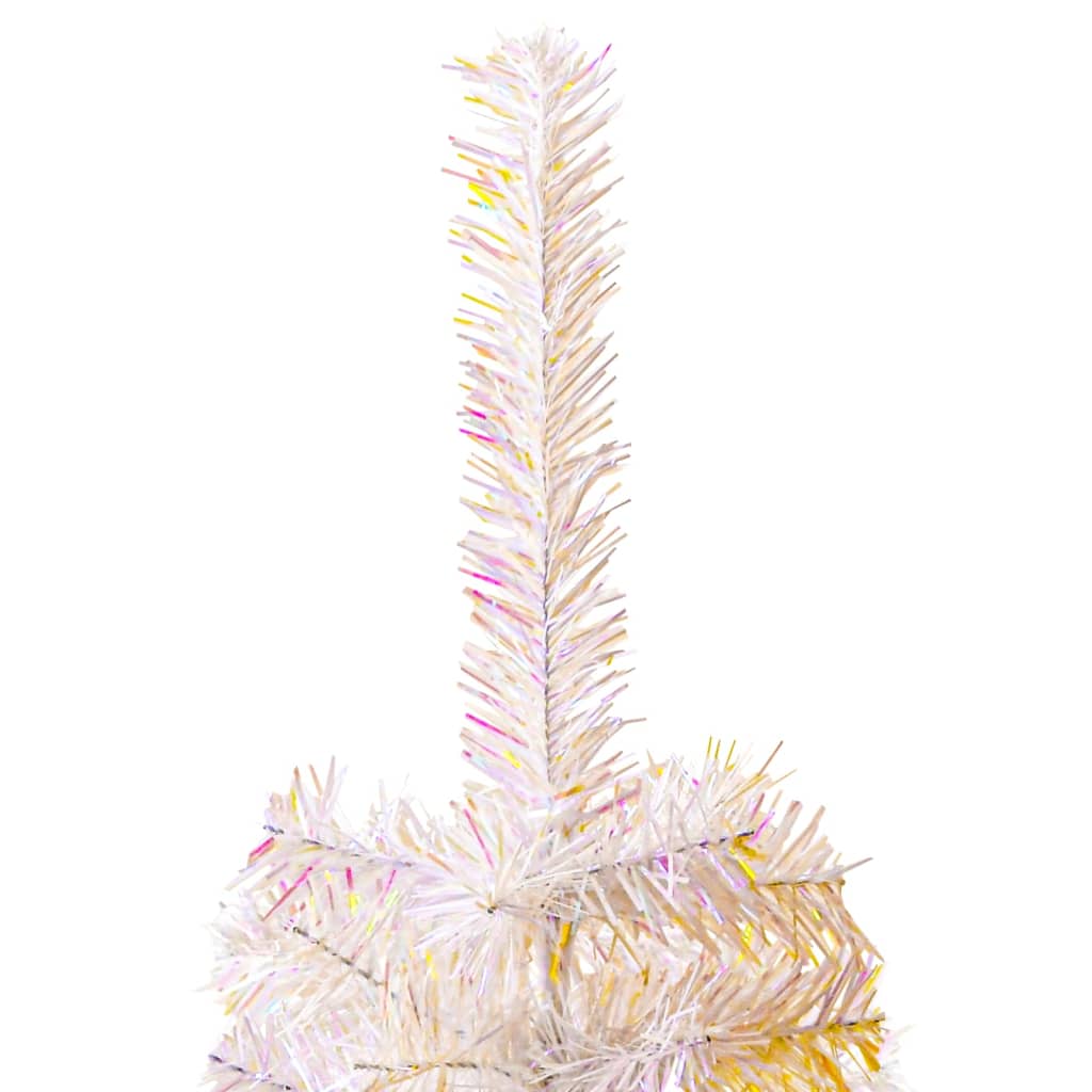 Artificial Christmas Tree with Iridescent Tips White 4 ft PVC