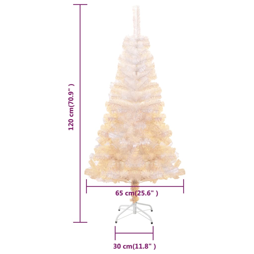 Artificial Christmas Tree with Iridescent Tips White 4 ft PVC