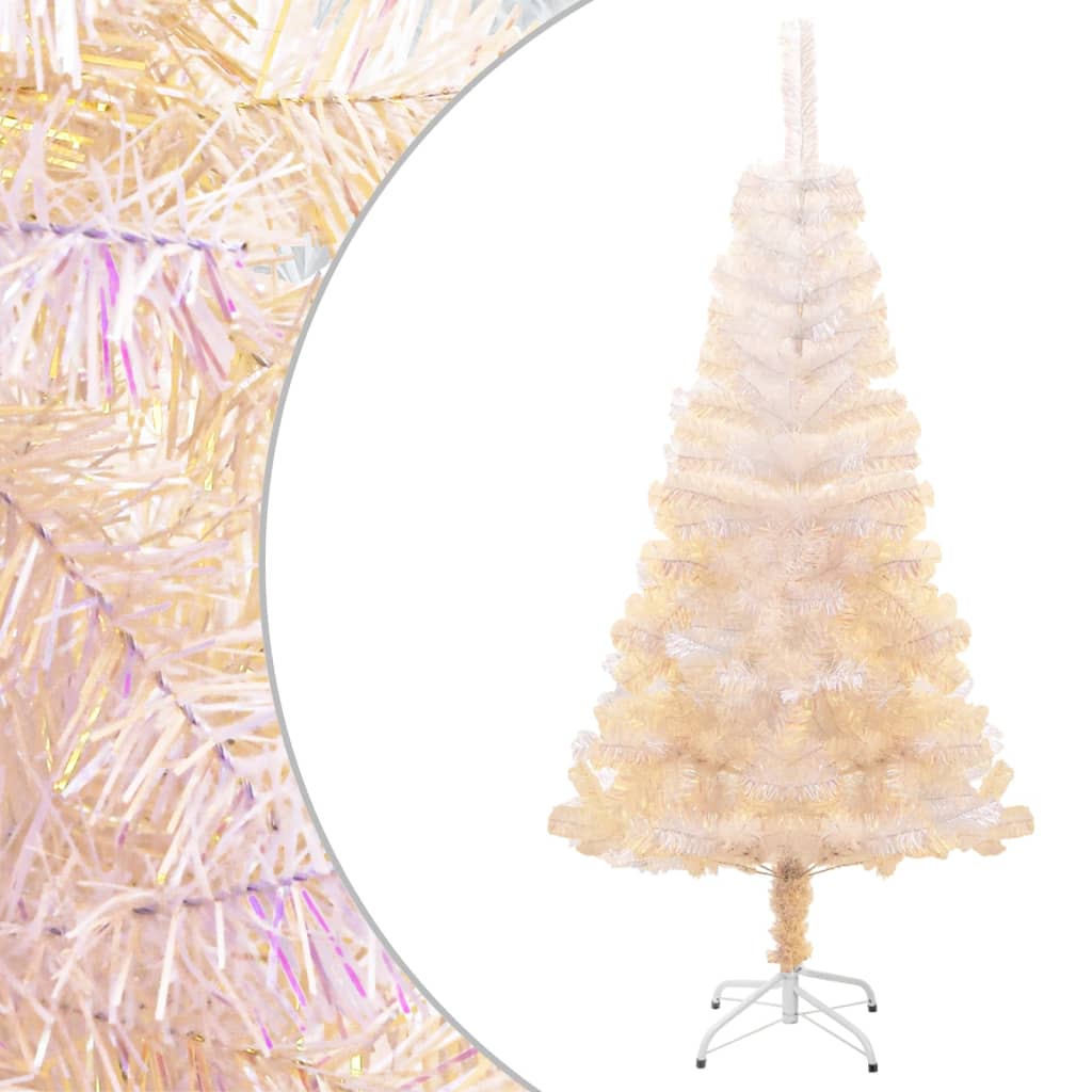 Artificial Christmas Tree with Iridescent Tips White 5 ft PVC